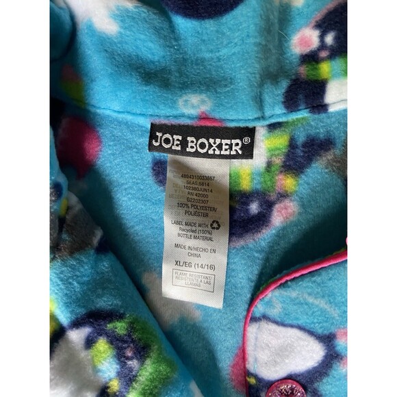 NWT Joe Boxer Girls Pajama Set 2Pc XL Blue Penguins 100% Sleepwear - Picture 6 of 9